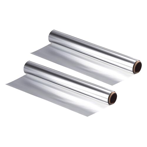 Papel de aluminio multiusos para cocina con bordes dentados, a prueba de aceite, papel de aluminio con bordes de corte para hornear de forma limpia