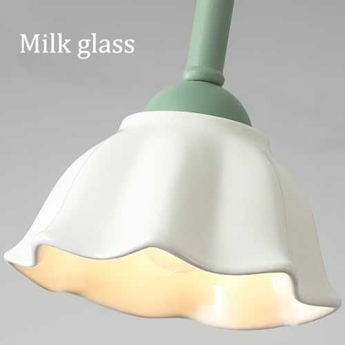 Generic LAMP924PENDANT100_2 Modern Pendant Light Fixture Green Flower Ceramics Glass Floral Girls Bedroom Bow Pink Ceiling Hanging Lamp Chandelier thumb #6