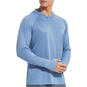 BALEAF Men’s Sun Protection Hoodie Shirt UPF 50+ Long Sleeve UV SPF T-Shirts Rash Guard Fishing Swimming Lightweight