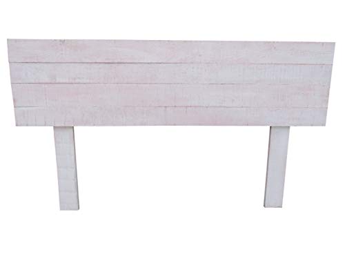 Dydaya Cabeceros de Madera Blanco Envejecido para Cama de 135 Medidas : 135x4x90