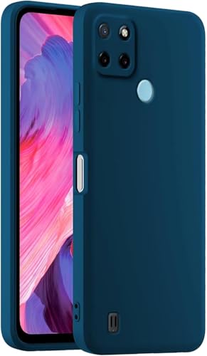 Movilear Funda Carcasa de Silicona Líquida para Realme C21Y 4G / Realme C25Y 4G, Interior de Microfibra Antigolpes Protección Gel Ultra Suave de Goma a Prueba de Choques y Arañazos FSUA (Azul)