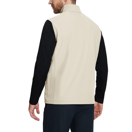 Image of M MAELREG Mens Vests Outerwear Windproof Lightweight Softshell Vests Zip Pockets Sports Sleeveless Jacket Golf Vests for Men
