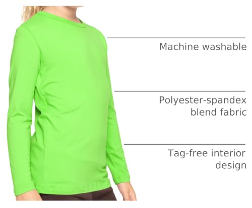 Image of Shirts for Girls Long Sleeve Crew Neck Top, Hoodie or 3 /4 Sleeve Soft Stretch Kids Lightweight Size 2-16