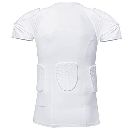 Tuoy Men's Padded Compression Shirt Protective Shirt Rib Chest Protector For Football Baseball #TOP1