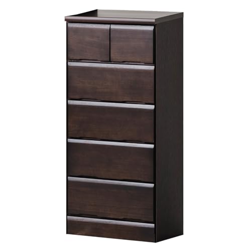 don チェスト 幅45cm 木製 届いてすぐ使える完成品『選べる16種』 3段 4段 5段 6段 完成品 多サイズ シティー ナチュラル ブラウン ホワイト オークナチュラル 大川家具 日本製 国産 サイズバリエーション豊富 組立不要 (ブラウン, 5段