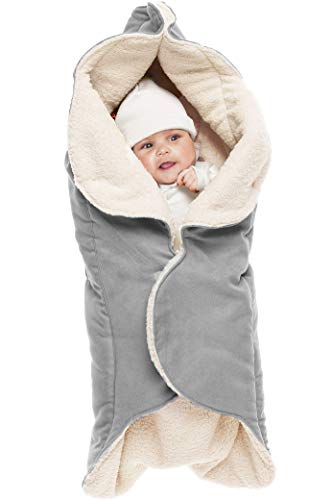 Wallaboo Nore - Manta para bebé muy práctica y ultra suave, 85 x 85 cm, color gris