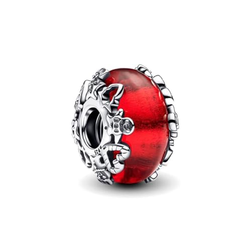 TCZNAF Magia navideña Murano encanto de vidrio Charms Abalorios Colgante de Cuentas Compatible con Europeo Pulsera Collar Charms de Día de la madre San Valentín Para Mujer