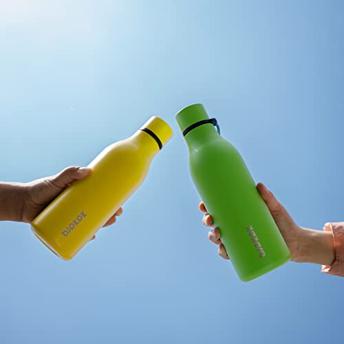 Image of BJPKPK Insulated Water Bottles, 18 oz Stainless Steel Metal Water Bottle with Strap, BPA Free Leak Proof Jugs, Mugs, Flasks, Reusable Thermal Flasks for Sports & Travel, Yellow
