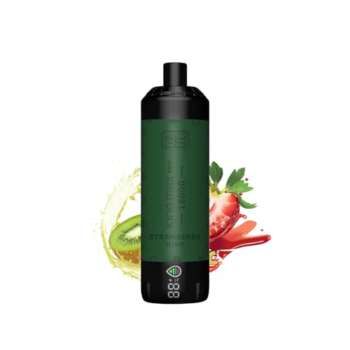 【18,000回】Stiik Max Pro 電子タバコ ベイプ 使い捨て 18,000回吸引可能 vape 爆煙 サポート持ち運び 禁煙パイポ 10風味セット シーシャ ニコチンフリー タールなし (ストロベリーキウイ)