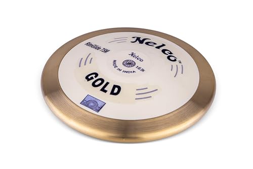 HAEST Nelco Gold Super Spin Competition Discus - 1.60 kg - High Visibility White - Brass Rim - 86% Rim Weight