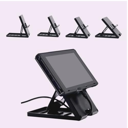 JFangZHZH Support de Console Pliable Compact Noir,Supports Réglable compatibles avec la Switch,Support de Bureau,Multi Angle,Idéal pour Les Jeux multijoueurs Mains Libres – vue 8