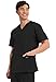 Cherokee Men's V-Neck Top Traditional fit with 4 Pockets, Ultra Soft, Durable, Fade Resistant, 2-Way Stretch Fabric - WW695, L, Black