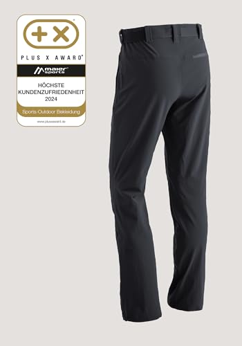 Maier Sports Nil, Herren Wanderhose, Wasserabweisende Outdoorhose für Trekking und Hiking, PFC-frei, mSTRETCH pro 4 & Dryprotec, Rollup-Funktion, Schwarz, 58