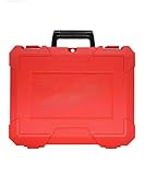 Cordless Drill with Storage Case, 18V Power Tool, 2-Speed with LED Light, Red and Black