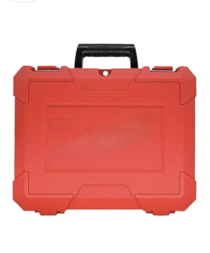 Cordless Drill with Storage Case, 18V Power Tool, 2-Speed with LED Light, Red and Black