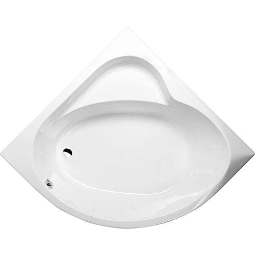 Polysan SIRIUS - Vasca angolare da bagno, 130 x 130 cm, profondità 43 cm, bianco, acrilico, da incasso, moderna, laccata, capacità 265 litri