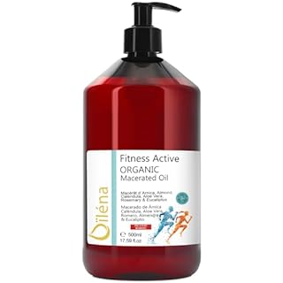 Olio da Massaggio Riparatore Fitness Kiné · Macerato di Arnica, Calendula, Aloe Vera, Rosmarino ed Eucalipto· Olio Viso e Corpo Calmante, Rilassante Muscolare e Idratante Naturale · 500 ml