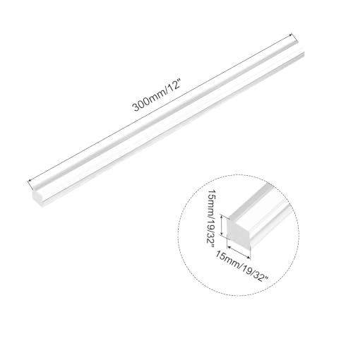 Image of MECCANIXITY Acrylic Square Rods 19 /32 inchx12 inch Clear Acrylic Dowel Rods Sticks