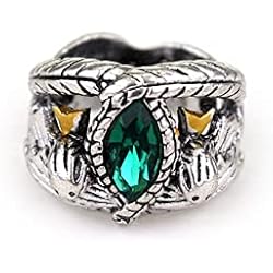 Lampara Antigua Hierro Yongpeng Decoración Antigua Señor del Anillo de Aragorn de Barahir Retro Antiguo Anillo de Cristal Verde for Y Hombres Joyería De Moda (Main Stone Color : Jz030, Ring Size : 7)