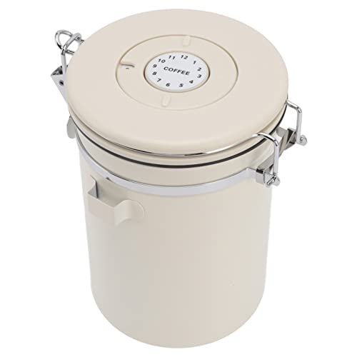 EMUKOEP Bote de café Hermético, Válvula Hecha de Acero Inoxidable 304 con Pala para café Molido, té, Contenedor de Almacenamiento de Alimentos (Grande 1.8L)