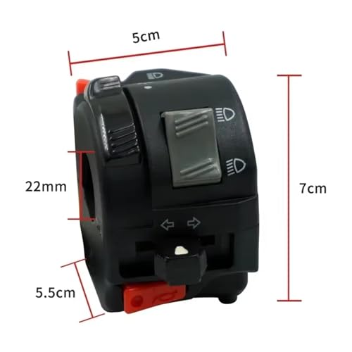 Interrupteur de moto clignotant et phare commande guidon 22mm - 4