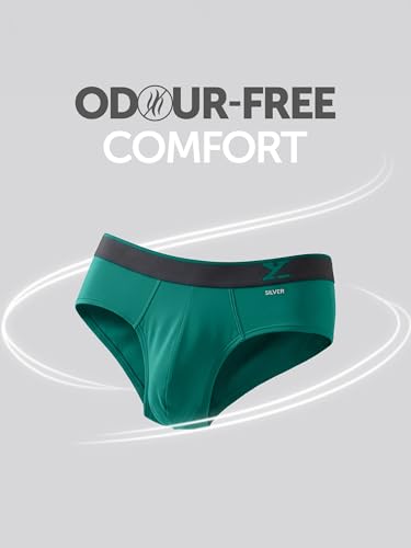 Image of XYXX Men's Traq Super Combed Cotton Regular Fit Solid Antibacterial Briefs with No Marks Waistband (Pack of 2)