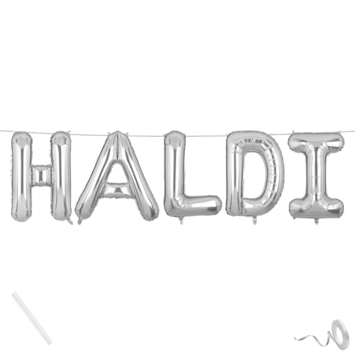 Image of Haldi Banner Silver for Wedding Home Boys Girls Men Women Foil Balloon Decoration Decor Celebration Silveren