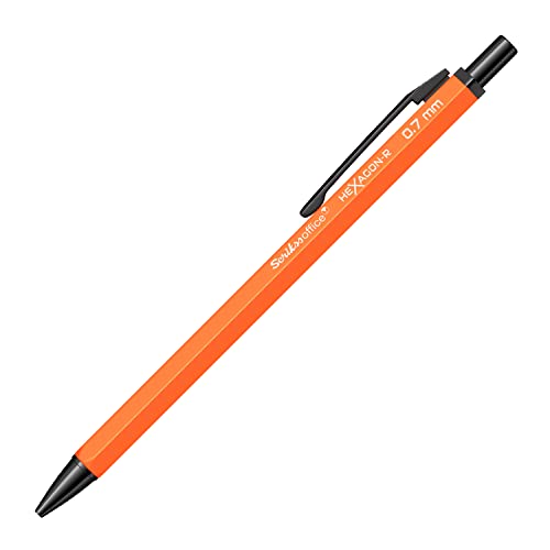 Image of Scrikss 0.7 mm Cute Aesthetic Mechanical Clutch Lead Pen Pencil | for Drafting Sketching Drawing | Orange Penpencil | Hexagon-R