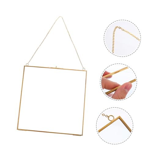 Cadre suspendu en métal doré double vitrage pour herbier mural - 8