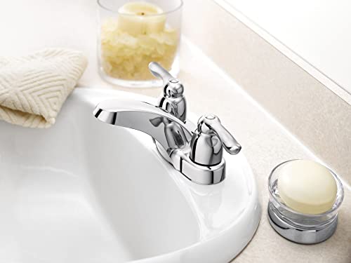 Moen 4925 Chateau Two-Handle Low Arc Bathroom Faucet, Chrome #TOP4