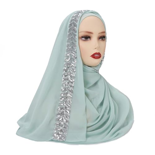 Women Chiffon Shawl Wraps for Evening Dresses Sequin Travel Scarf Sparkle Head Wrap Hair Scarf Wedding Bridal Scarves Trendy2