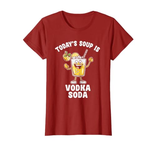 Today's Soup is Vodka Soda Funny Quote T-Shirt, Women, Cranberry Red, 3X-Large