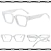 SUNBSR Fashion Square Glasses for Women Men Trendy Thick Frame Computer Eyeglasses Black Frame Clear Lens eyewear（White）