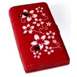  ATM ENTERPRISES Funda Carcasa Silicona para Sony Ericsson X10 Mini Pro Rojo, diseño de Flores