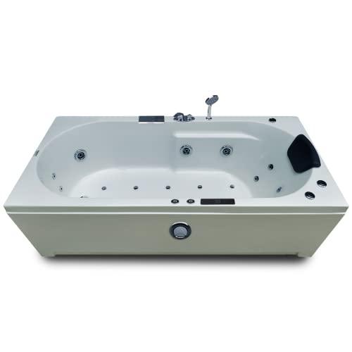 Image of Madonna Divine 5.5 ft. Bathtub with Whirlpool, Bubble and Back Massage, Filler Set and Online Heater with Digital Control Panel (Ivory)