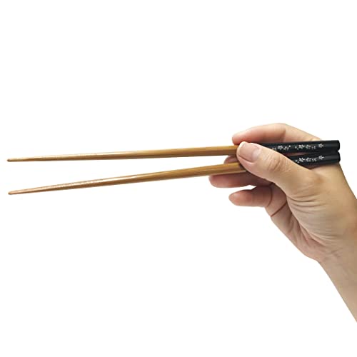 【小浜産 食洗器対応箸】 天然竹 日本製 おはし 高級 和柄 モダン 木箸 竹箸 すべり止め 家庭用 (桜 男性用23p)