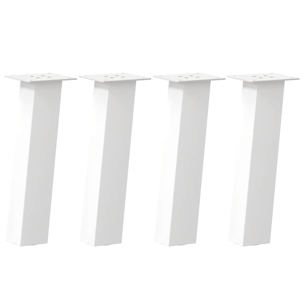 Gambe per tavolino, 4 pezzi, 42 cm, acciaio verniciato a polvere, bianco