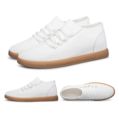 Men's Knitted Mesh Fashion Sneakers Casual Lace-up Dress Business Oxfords Shoes Breathable Non-Slip Internal Height 2.36in Walking Shoes2