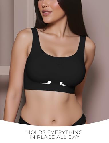 Womens Minimizer Bras for Women Full Coverage Wireless Plus Size Supportive Wide Strap Tshirt Seamless Bra Bralette4