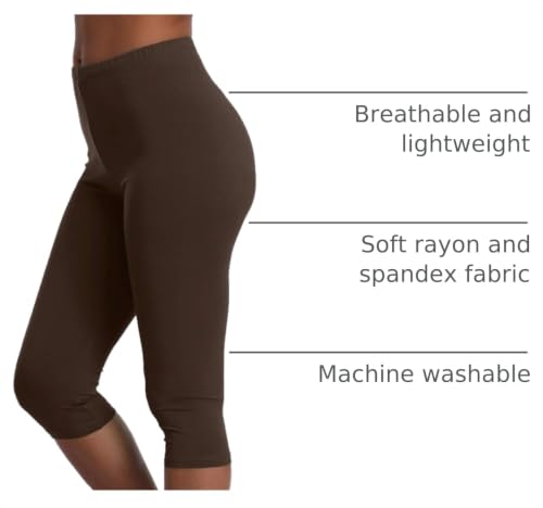 Image of Kotii Women's Lightweight Soft Capri Leggings Crop Leggings 3 /4 Stretch Yoga Pants