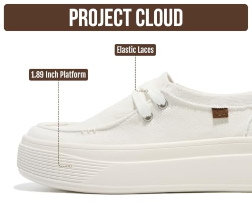 Image of Project Cloud Canvas Platform Loafers for Women Boat Shoes for Women (Dana) | Canvas Womens Sneakers with High Density SmartFoam Insole Womens Shoes - Lightweight Womens Sneakers Women Footwear