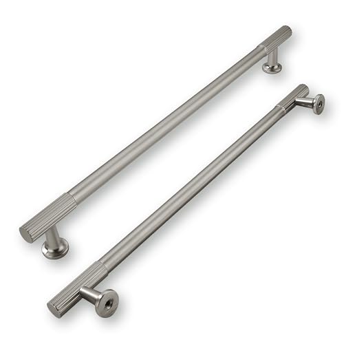 khtumeware 10 Inch Hole Center 5 Pack Brushed Satin Nickel Cabinet Pulls Heavy Duty Soild Kitchen Drawer Handles Cabinet Hardware for Cupboard Drawer Handles Dresser Pulls