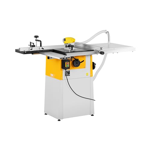 MSW Tischkreissäge für Holz 400 V 1,1 kW 200 mm Sägeblatt für Holz 720 mm Schnittlänge 60 mm Schnittiefe Staubabsaugung Formatkreissäge Tischsäge Formatsäge