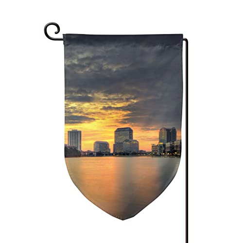 Drapeau de jardin Irving Texas double face avec impression coucher de soleil durable