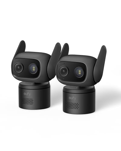 Image of eufy Security Indoor /Outdoor Camera C31(2-Pack), P66, Spotlight-Free Color Night Vision, 360 Coverage View, AutoTracking,Human /Vehicle /Pet /Cry Detection, 24 /7 Recording, Black (No Subscription)