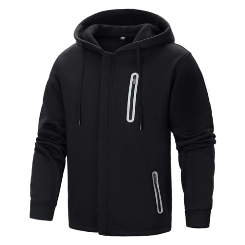 Hoodies for Men Casual Long Sleeve Mens Zip up Hoodies Hooded Fleece Sweatshirts with Pocket