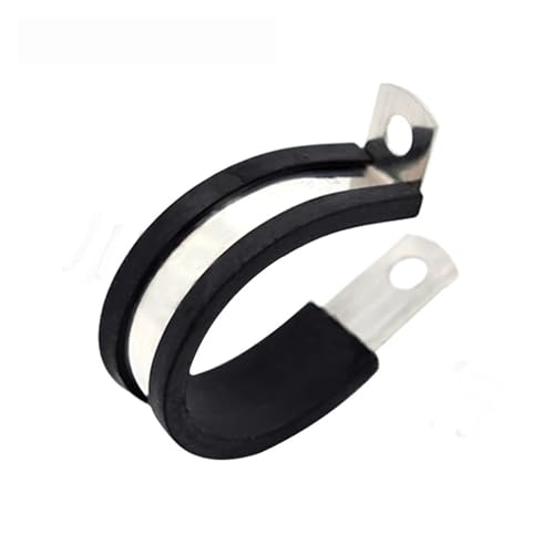 2個/ロット 304 ステンレススチール ゴムライニング Pクリップ ケーブルマウント ホースパイプクランプ(22mm)