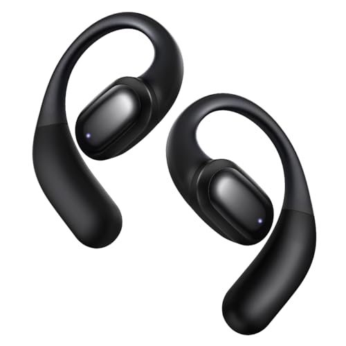 PSIER Open Ear Headphones Bluetooth 5.3 Bone Conduction Headphone with Mic, Wireless Earbuds Premium Stereo Sound Headsets with 40H Playtime, IPX6 Design Open Earphones for Running Cycling(Black)