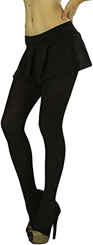Image of ToBeInStyle Womens High Fashion Sheer Full Footed Vertical Stripe Tights