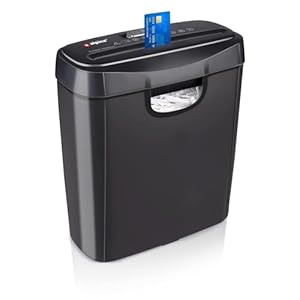 alpina 8711252254388 Papierversnipperaar/Creditcard-Vernietiger – Stroken – met Opvangbak – Oververhittingsbescherming – Stil – 230V – 190W, 10 L, Zwart